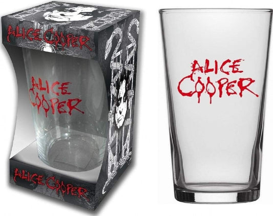 Alice Cooper Glas Red Logo Bierglas Longdrink Glas XL Trinkglas Pint Glass