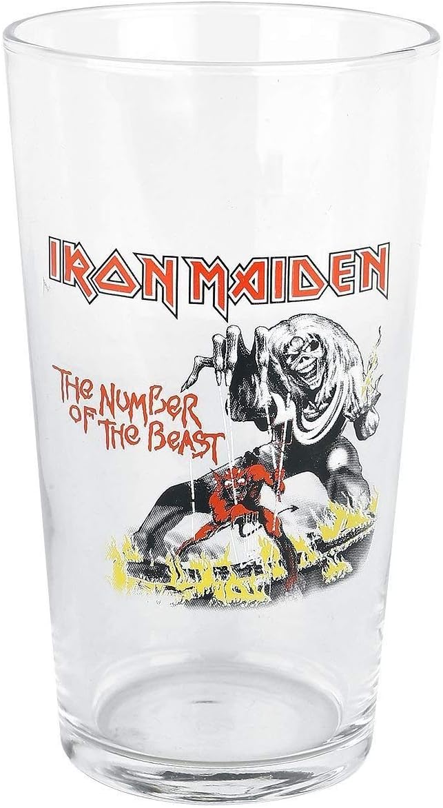 Iron Maiden Glas The Number of The Beast Bierglas Longdrink Glas XL Trinkglas Pint Glass 400ml