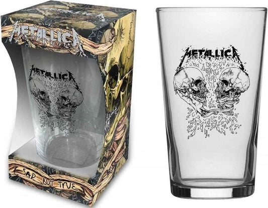 Metallica Glas Sad But True Bierglas Longdrink XL Trinkglas Pint Glass, Klar