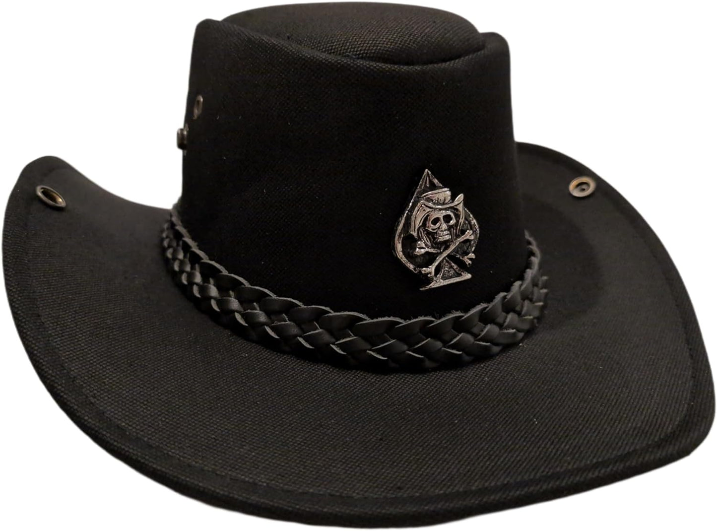 H15 Cowboyhut mit H15 Skull - Lemmy Style - Stoffhut