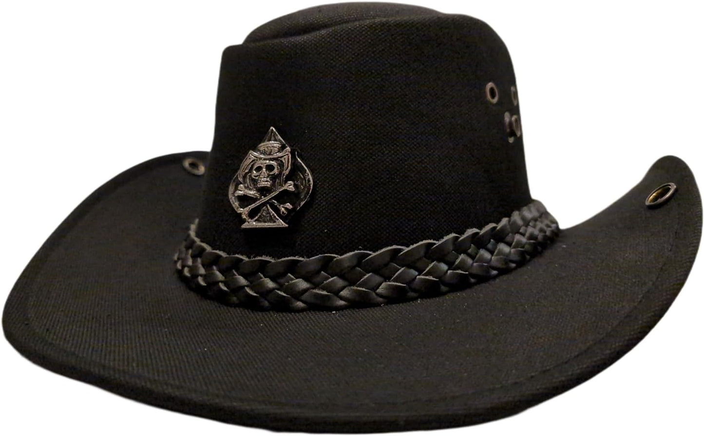 H15 Cowboyhut mit H15 Skull - Lemmy Style - Stoffhut