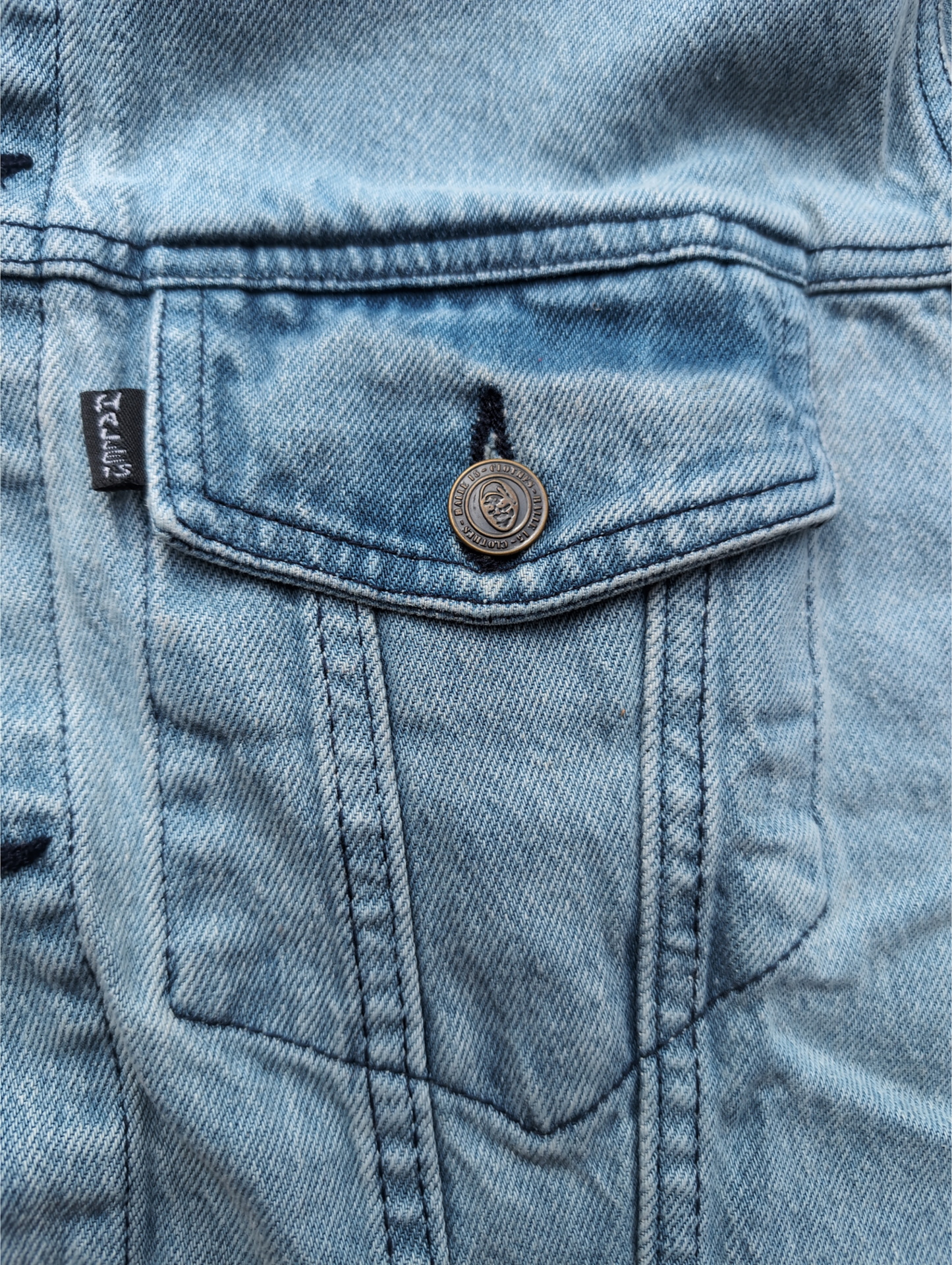 H15 Herren Denim Kutte Hellblau Jeanskutte Bikerkutte Metalkutte bis 5XL - H15 Merch !