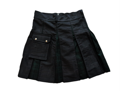 NEU!! Canvas Schottenrock Kilt Tartan Rock Mittelalter Schottenrock schwarz grün Halle15Clothes