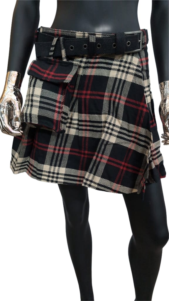 Ladies Kilt Biscuit/Black