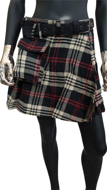 Ladies Kilt Biscuit/Black
