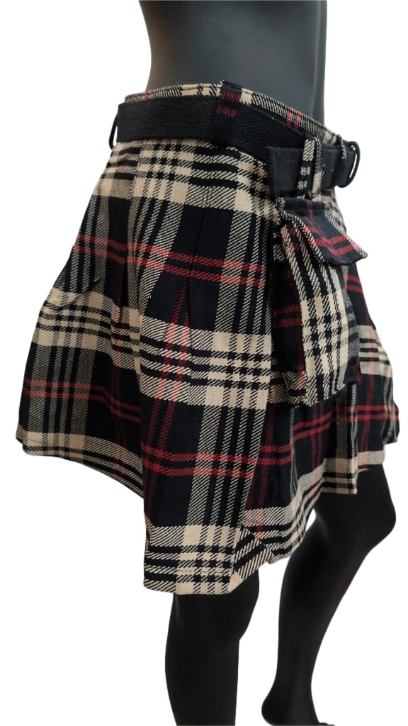 Ladies Kilt Biscuit/Black