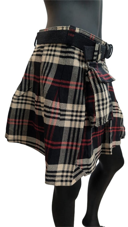 Ladies Kilt Biscuit/Black