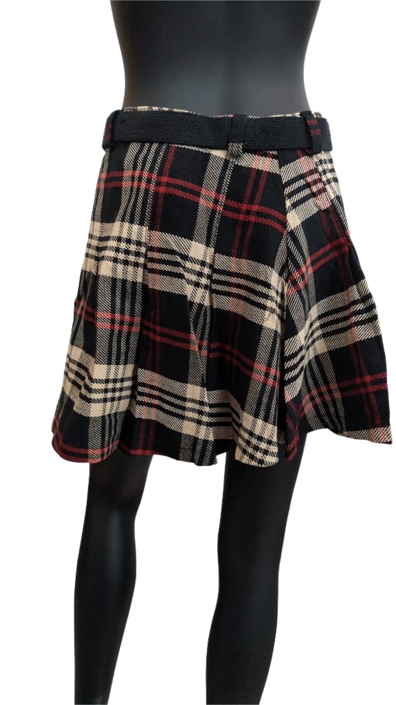Ladies Kilt Biscuit/Black