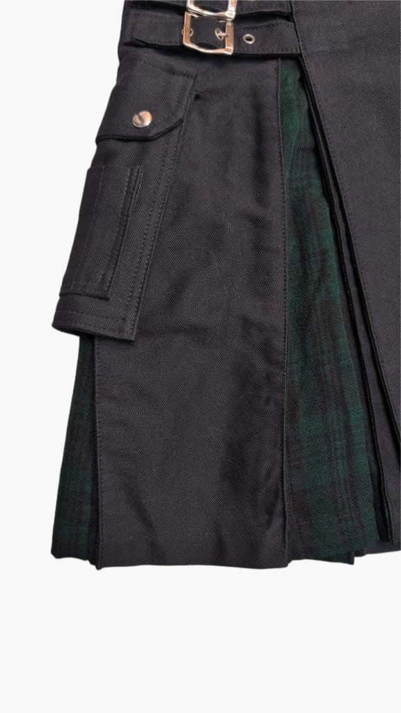 Canvas Kilt schwarz/grün