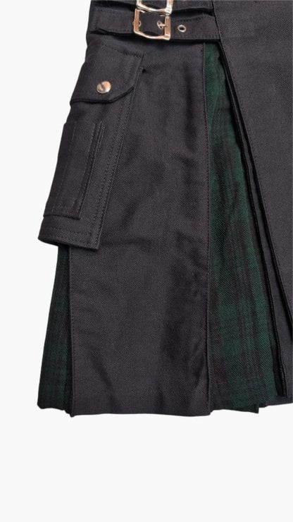 Canvas Kilt schwarz/grün