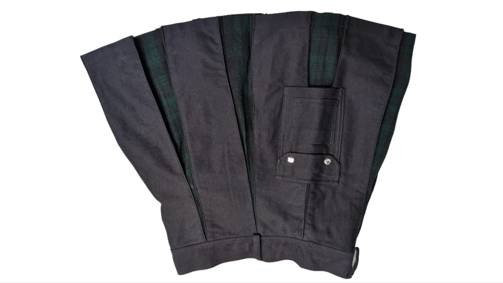 Canvas Kilt schwarz/grün