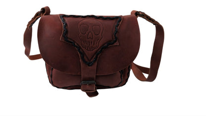 Ledertasche Braun/Rot