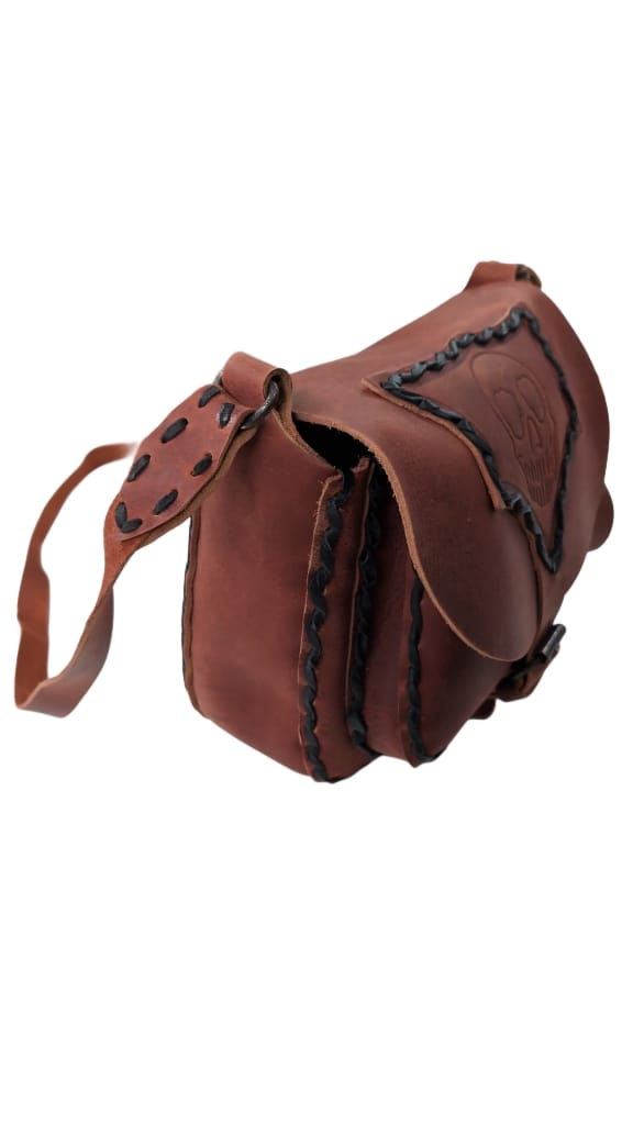 Ledertasche Braun/Rot