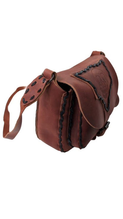 Ledertasche Braun/Rot