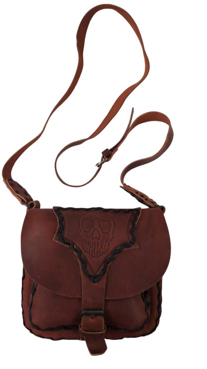 Ledertasche Braun/Rot