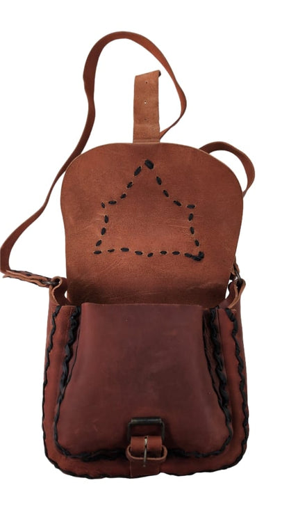 Ledertasche Braun/Rot