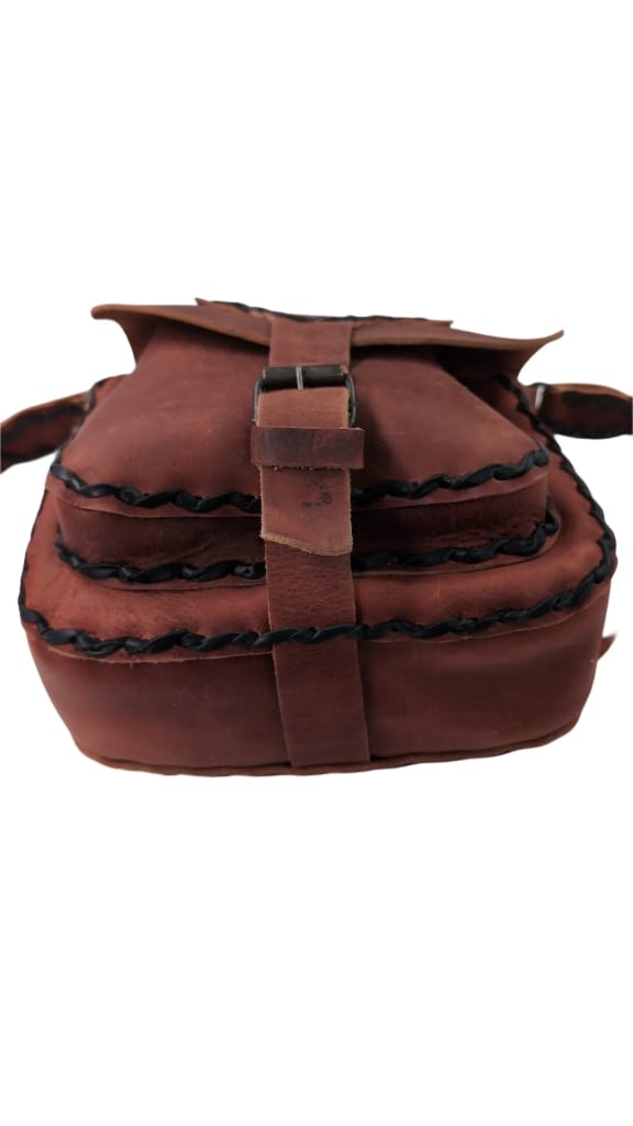 Ledertasche Braun/Rot