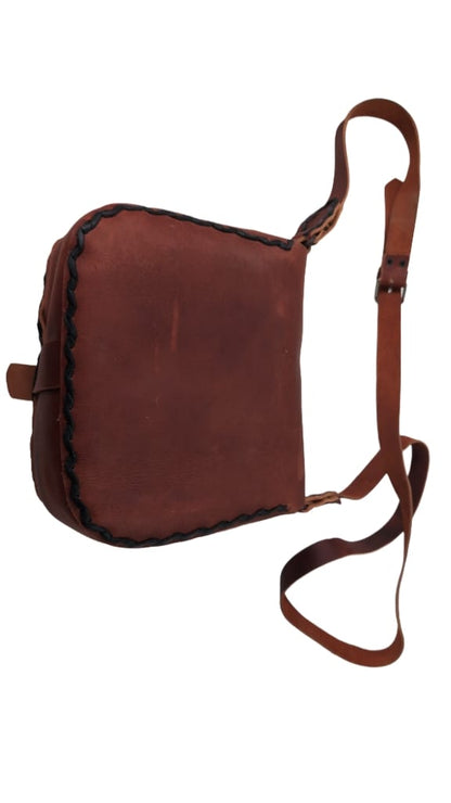 Ledertasche Braun/Rot