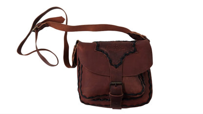 Ledertasche Braun/Rot