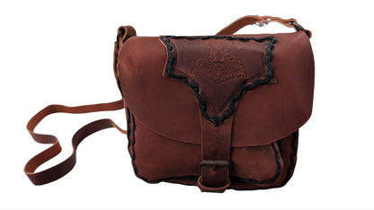 Ledertasche Braun/Rot