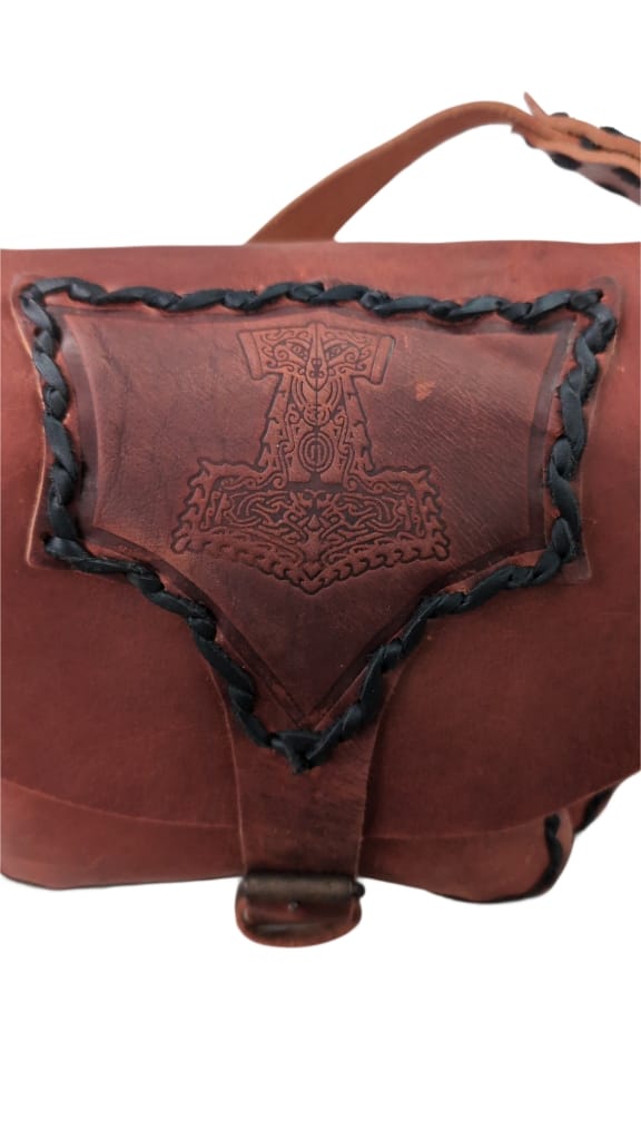 Ledertasche Braun/Rot