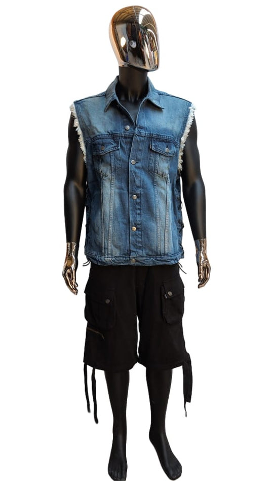 Kute Blau Fransen Schnürung