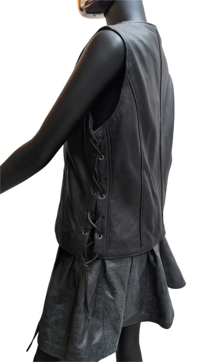 Ladies Lederkutte schwarz