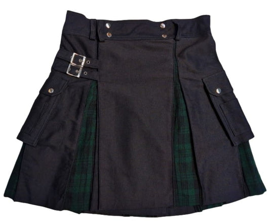 Canvas Kilt schwarz/grün